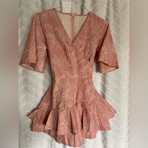 Elegant Pink Floral Dress-Like Romper